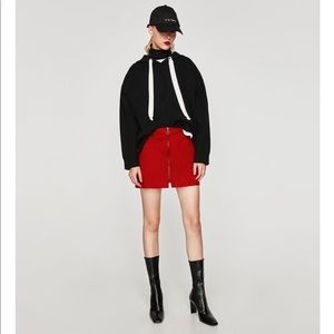 Zara mini suede skirt